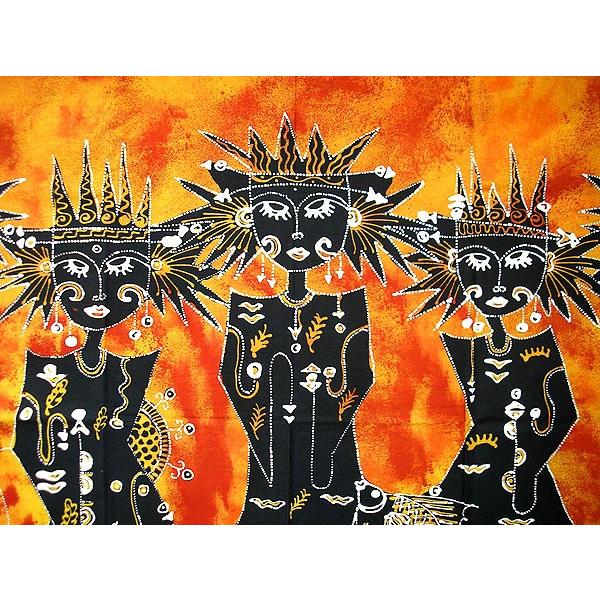 現代アートバティック 横 L 『豊漁の女神』 [144x88cm] アジアン雑貨