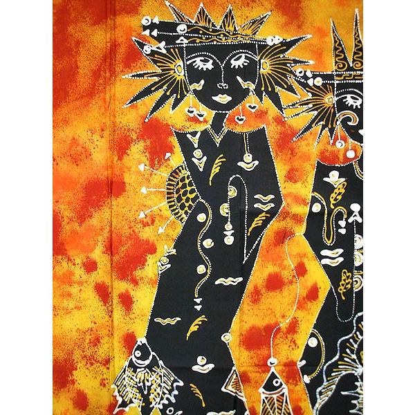 現代アートバティック 横 L 『豊漁の女神』 [144x88cm] アジアン雑貨
