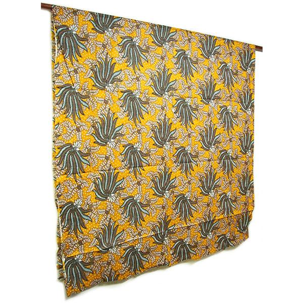 バティック ソロ ジャワ 更紗 プリント イエロー系 花柄アジアン布