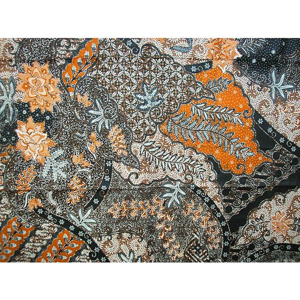 バティック ソロ ジャワ 更紗 プリント グレー系 エスニック柄