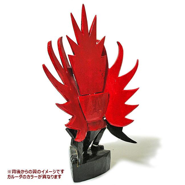 霊鳥ガルーダ［約H.35cm］黄 イエロー 木製 オブジェ 置物 エスニック