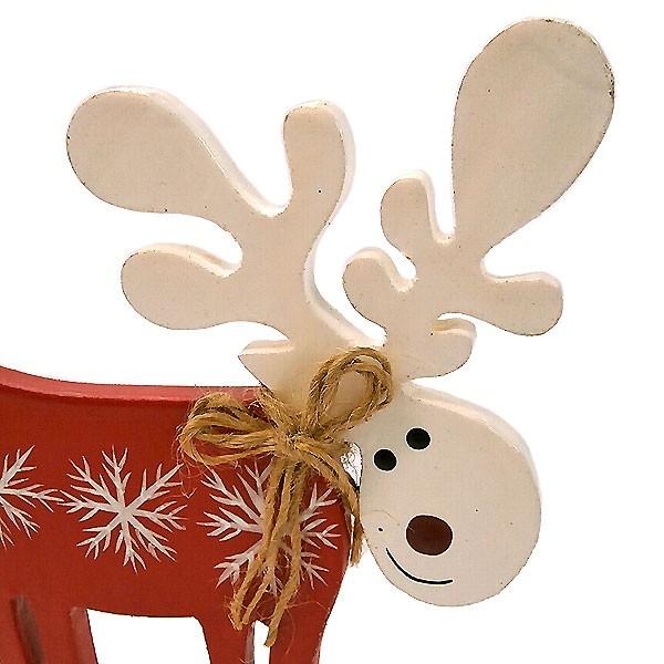 クリスマスオーナメント トナカイ白 雪の結晶 木のおもちゃ 据え置き