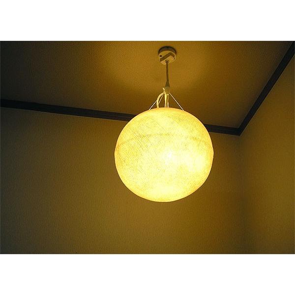 コットンのボールランプ [直径約30cm] オフホワイト系 アジアン  