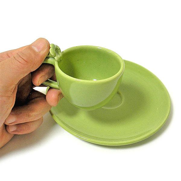 タバナン カップ＆ソーサー 緑・艶あり ティーカップ フランジパニー