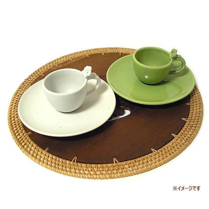 タバナン カップ＆ソーサー 緑・艶あり ティーカップ フランジパニー