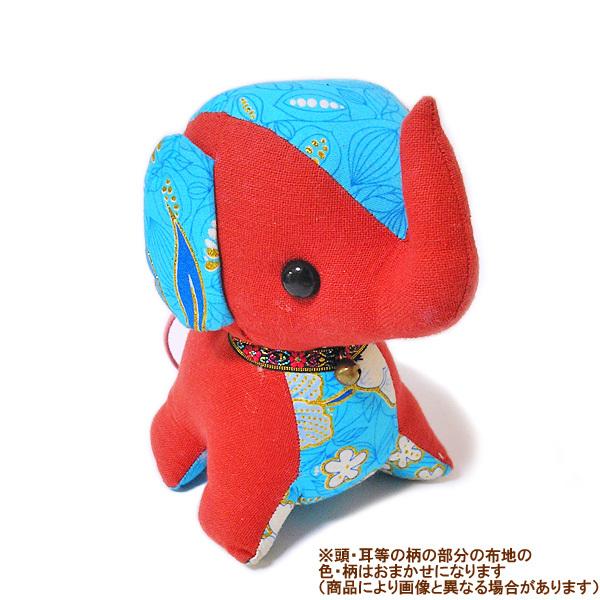 エスニック柄 ゾウさんのぬいぐるみ Red ゾウ おしゃれな 手作り