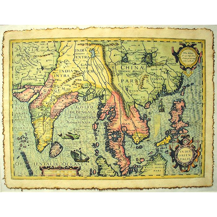 大航海時代の古い地図 海図 星座 プリント 大西洋編 [50cmx40cm