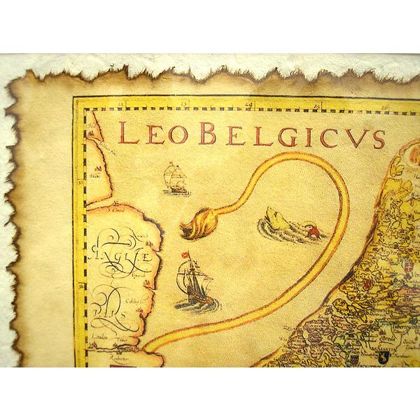 大航海時代の古い地図 海図 星座 プリント ベルギーとライオン編