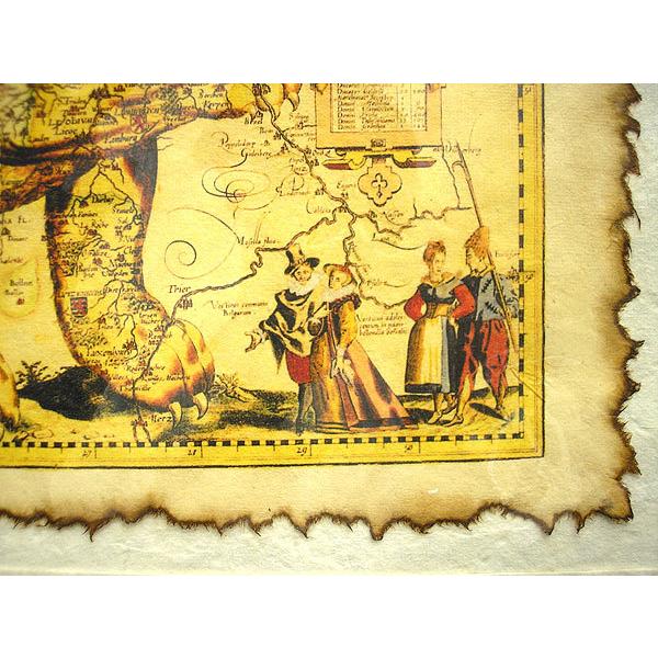 大航海時代の古い地図 海図 星座 プリント ベルギーとライオン編