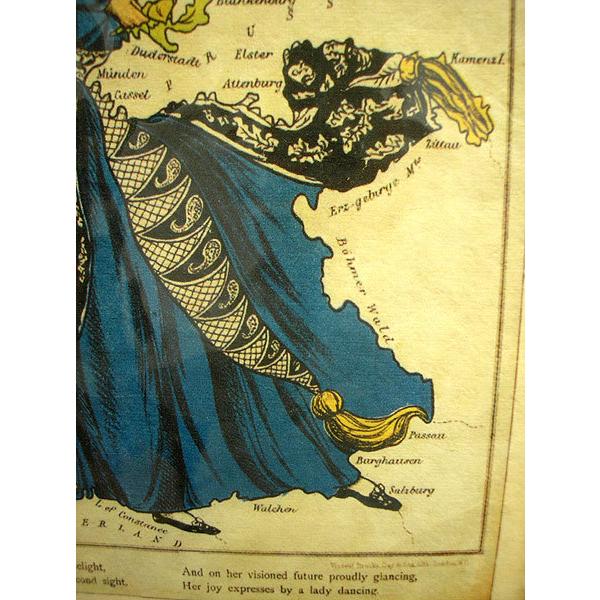 大航海時代の古い地図 海図 星座 プリント ドイツと女性編 [40cmx50cm