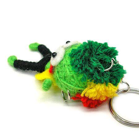 アジアン雑貨 タイ雑貨 ブードゥー人形ストラップ ダンサー 黄緑 [H