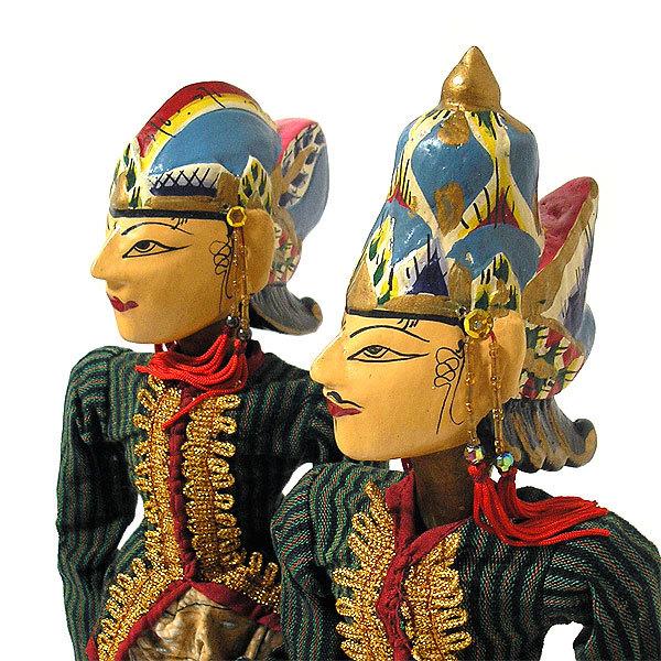 『インドネシア伝統的人形劇 ワヤン・ゴレ』 操り中古人形７体 アンティーク人形 インドネシア伝統的人形劇 ワヤン・ゴレ』 操り中古人形7体