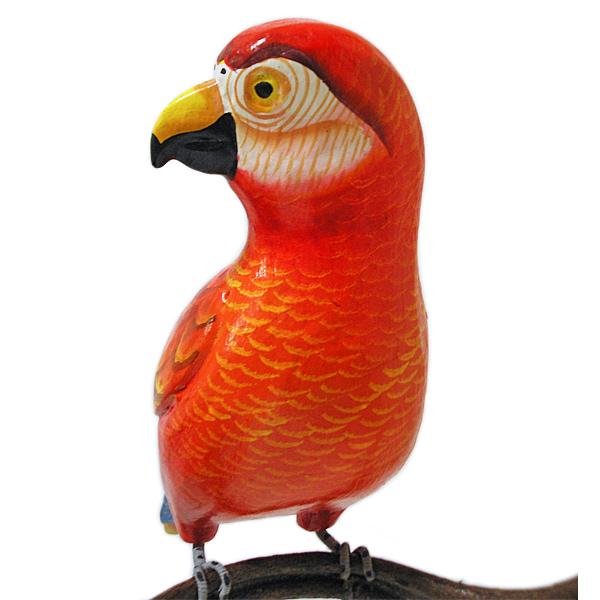 南国のカラフルバード吊り下げ 木の蔓の枠 D［鳥体長約23~25cm