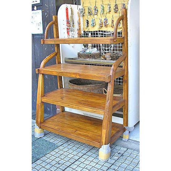 アジアン家具 アジアン雑貨 古木チークのディスプレイラック 4段 [H 