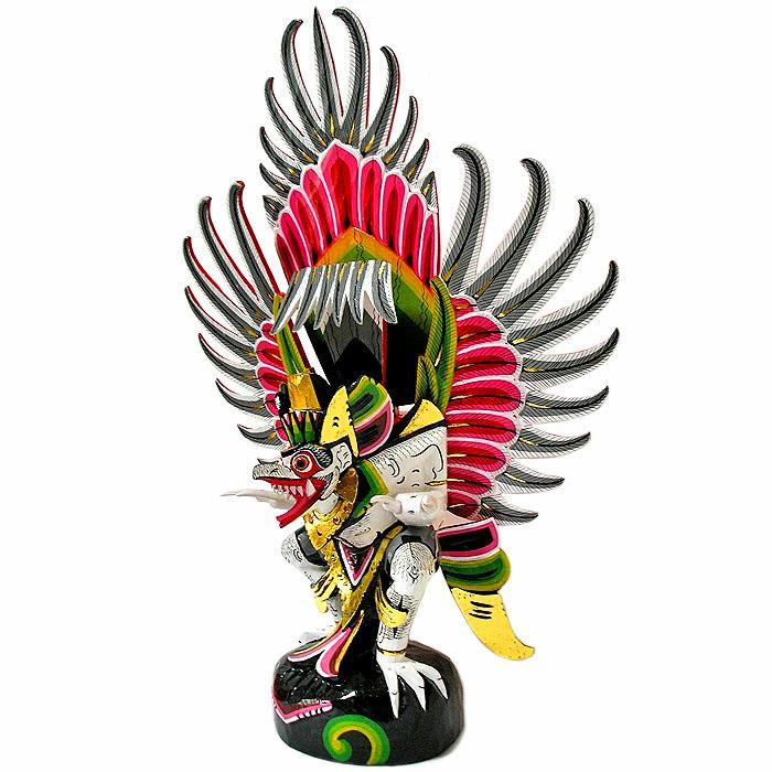 霊鳥ガルーダ［約H.68cm］白 木製 オブジェ 置物 エスニック