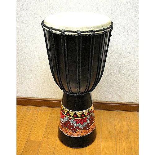 ジャンベ 太鼓 H.60cm ドットペイント ダークブラウン アジアン雑貨