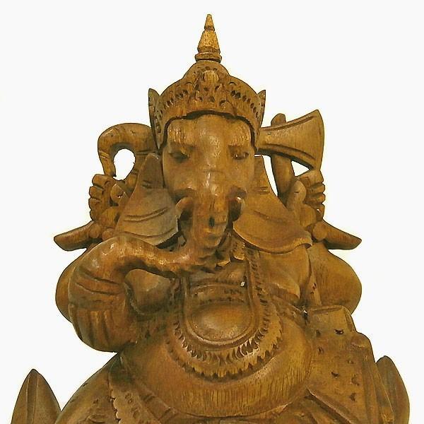 「SALE‼️」寝そべりガネーシャ像(夢をかなえる神様)木彫り H 24cm 新入荷】寝そべりガネーシャ像(夢をかなえる神様) 木彫り [H 24cm