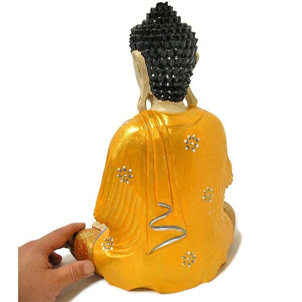 木彫りの仏陀 坐像 G [H.32cm] アジアン雑貨 バリ雑貨 おしゃれな 癒し