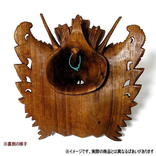 壁掛け】木彫りの『ガルーダ』[横21cmx縦22cm] おしゃれな エスニック 