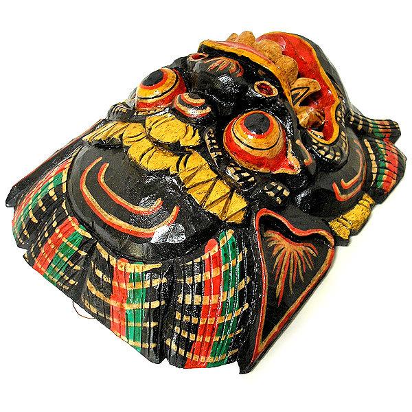 木彫りのお面 マスク 『バロン』 壁掛 [縦約34〜5cm] おしゃれな