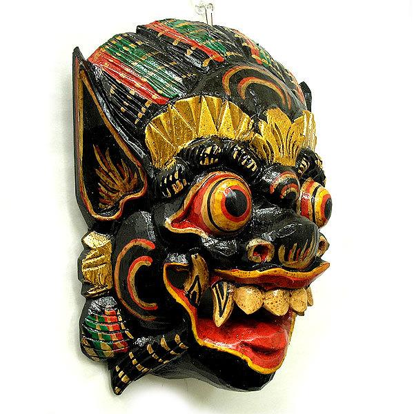 木彫りのお面 マスク 『バロン』 壁掛 [縦約25cm] おしゃれな 壁掛け