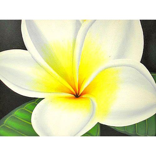 バリアート絵画 L 縦 『ホワイト・プルメリア』 おしゃれな アジアン