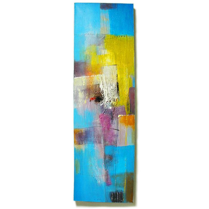 バリアート絵画 L 縦 抽象画 [90x30cm] おしゃれな 壁掛け ウオール