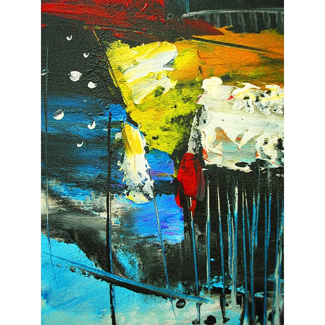 バリアート絵画 M 縦 抽象画 F [50x20cm] アジアン インテリア