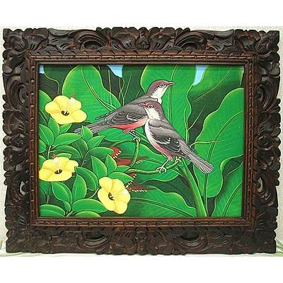 バリアート絵画 M 横 グレー 黄花 おしゃれな インテリア 壁掛け