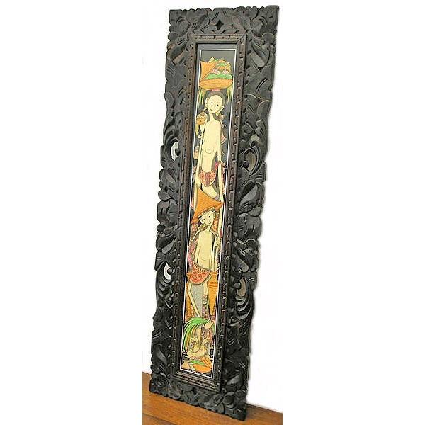 バリアート絵画 ロングサイズ 足長バリ人G 縦約84cmx横23.5cm