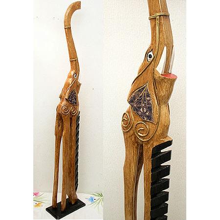 アジアン雑貨 バリ雑貨 木彫り 象さん CD DVD ラック Lサイズ H