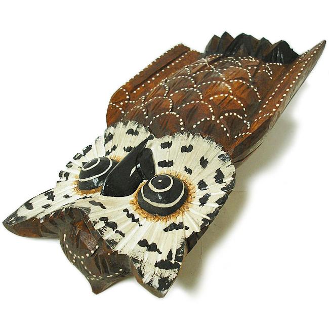 フクロウの木彫り インテリア装飾 木彫り ふくろう フクロウ Sサイズ [H.20cm] アートな おしゃれな 置物