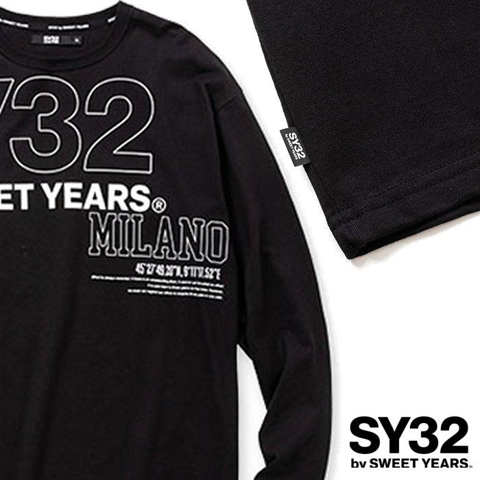 SY32 by SWEET YEARS(スィートイヤーズ) 13536J-BK STICK OUT LOGO L/S