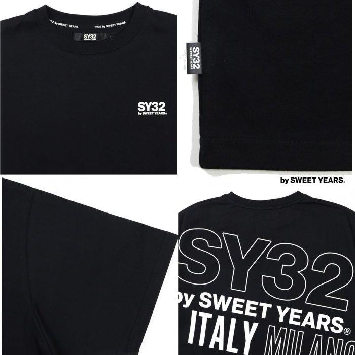 SY32 by SWEET YEARS 14154J-Ｗ バックロゴ ワイドTシャツ Color:WHITE(ホワイト) BLACK×WHITE(ブラック×ホワイトロゴ) BLACK×GOLD(ブラック×ゴールドロゴ)｜angland｜03