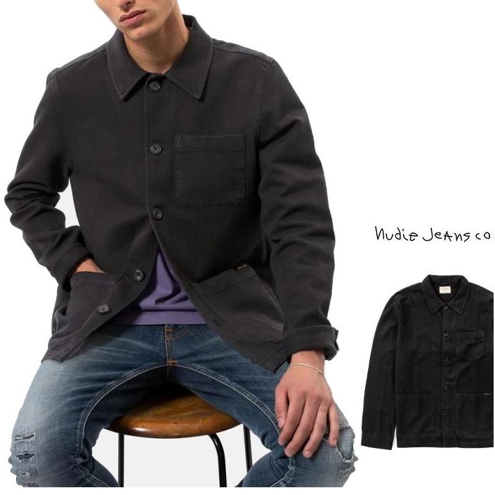 Nude Jeans(ヌーディージーンズ) Barney ワーカージャケット カバーオール color:B01 BLACK(ブラック)