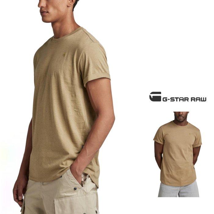 G-STAR RAW(ジースターロウ) Lash T-Shirt 胸ワンポイント 半袖Tシャツ color：BEIGE HETHE(カーキ・ベージュヘザー)｜angland｜02