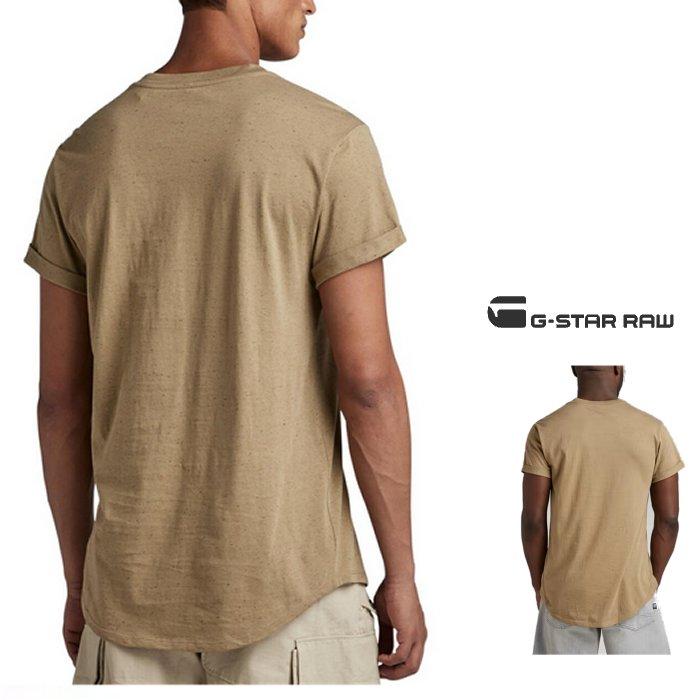 G-STAR RAW(ジースターロウ) Lash T-Shirt 胸ワンポイント 半袖Tシャツ color：BEIGE HETHE(カーキ・ベージュヘザー)｜angland｜03