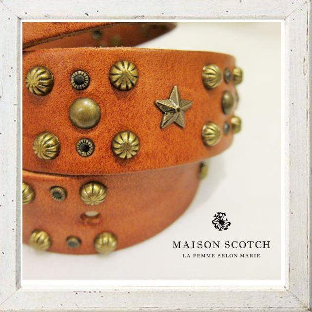 MAISON SCOTCH(メゾン スコッチ) 星スタッズ レザーベルト Color