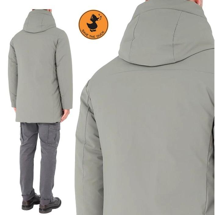 SAVE THE DUCK (セイブザダック) P4532 M-SMEG ナイロン キルティング ハーフコート Color:1182 Shark Grey(シャーク グレー)|angland|02