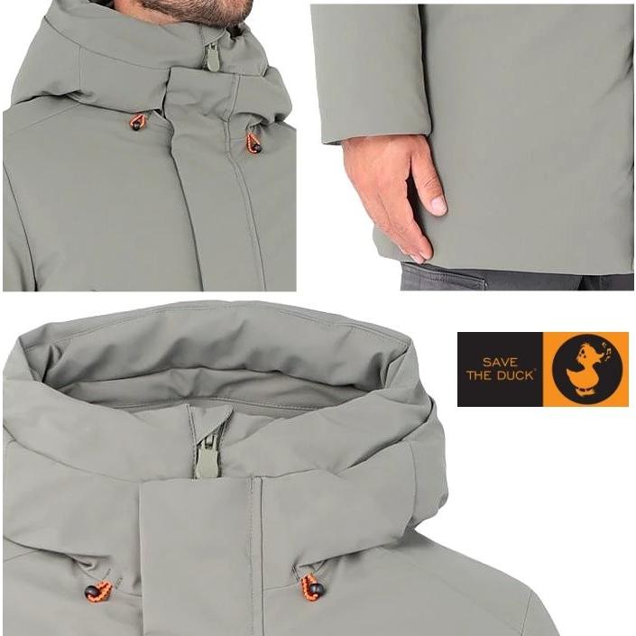 SAVE THE DUCK (セイブザダック) P4532 M-SMEG ナイロン キルティング ハーフコート Color:1182 Shark Grey(シャーク グレー)|angland|03
