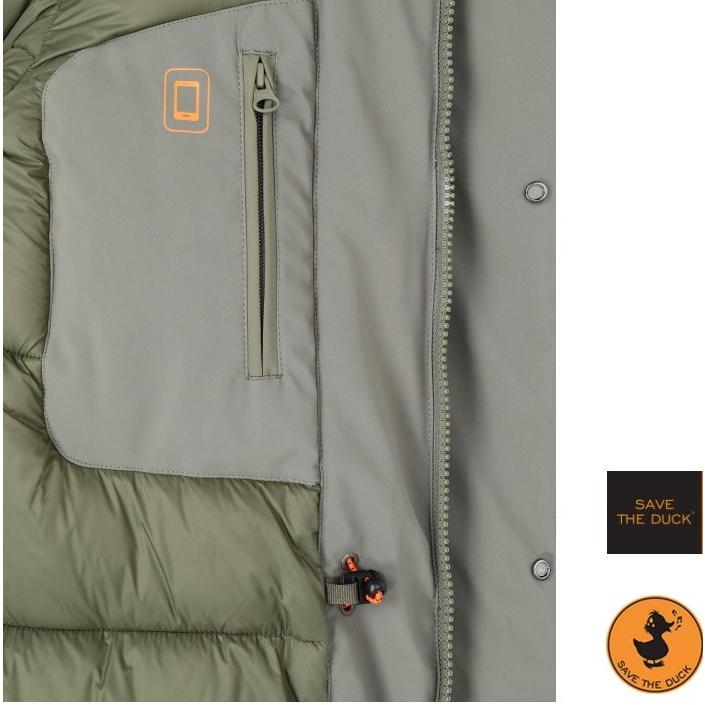 SAVE THE DUCK (セイブザダック) P4532 M-SMEG ナイロン キルティング ハーフコート Color:1182 Shark Grey(シャーク グレー)|angland|04