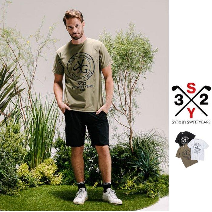 SY32 by SWEET YEARS★GOLF SYG-23ABS27 SYG ABS TEE 半袖 クルーネック プリントTシャツ color:KHAKI(カーキ)｜angland｜03
