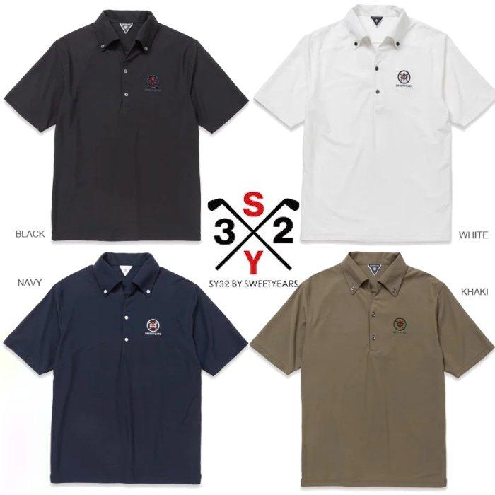 SY32 by SWEET YEARS★GOLF SYG-24SUM-08 マイクロ ピケ 半袖 スキッパーポロシャツ Color:BLACK(ブラック) WHITE(ホワイト) NAVY(ネイビー) KHAKI(カーキ)｜angland｜02