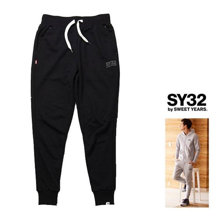 SY32 by SWEET YEARS TNS1706 BKBK ロゴ スウェットパンツ color:BLACK