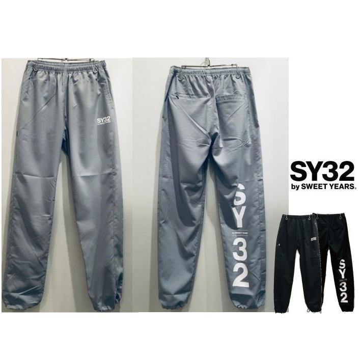 SY32 by SWEET YEARS TNS1731 GY ロゴ アスレチックパンツ color:GREY(グレー)｜angland