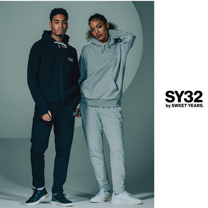 SY32 by SWEET YEARS TNS1773 BASIC SWEAT ZIP PANTS ロゴ 裾ZIP スウェットパンツ color:GREY (グレー)｜angland｜05