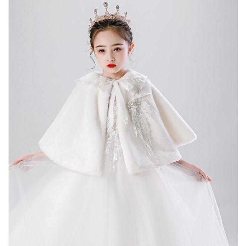 冬用子どもボレロ フォーマルドレスケープ キッズマント 子供服 フォーマルショール カーディガンフォーマルピアノ