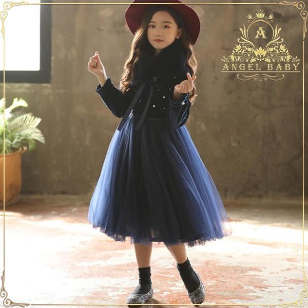 限定セール子供ドレス フォーマル発表会ドレス キッズ子どもワンピース 長袖ワンピ 裏起毛 薄手ピアノ 発表会 韓国子供服 卒園式 結婚式 100 170 日本限定