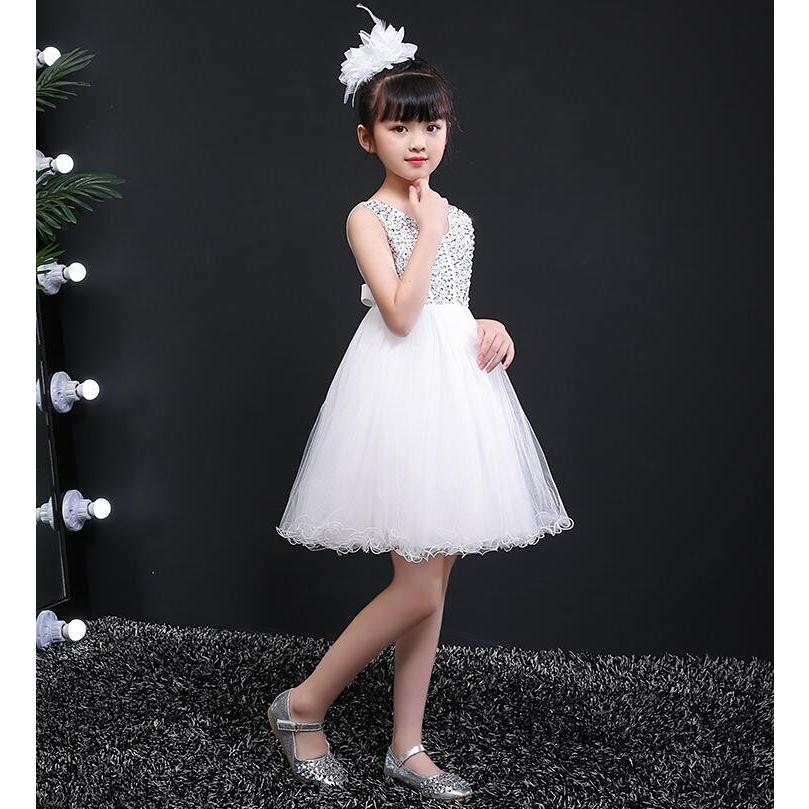 子供服 フォーマルピアノ発表会ドレス フォーマルドレス女の子ワンピースキッズ服 子どもドレス コンクール 演奏会 白黒 Magi618 Angel Baby 通販 Yahoo ショッピング