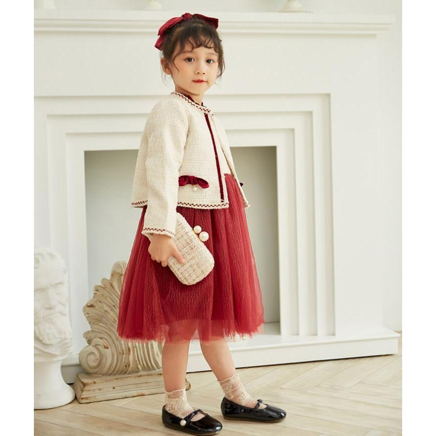 子どもスーツ子供ドレス 2点セット女の子ワンピース キッズ服 子ども  